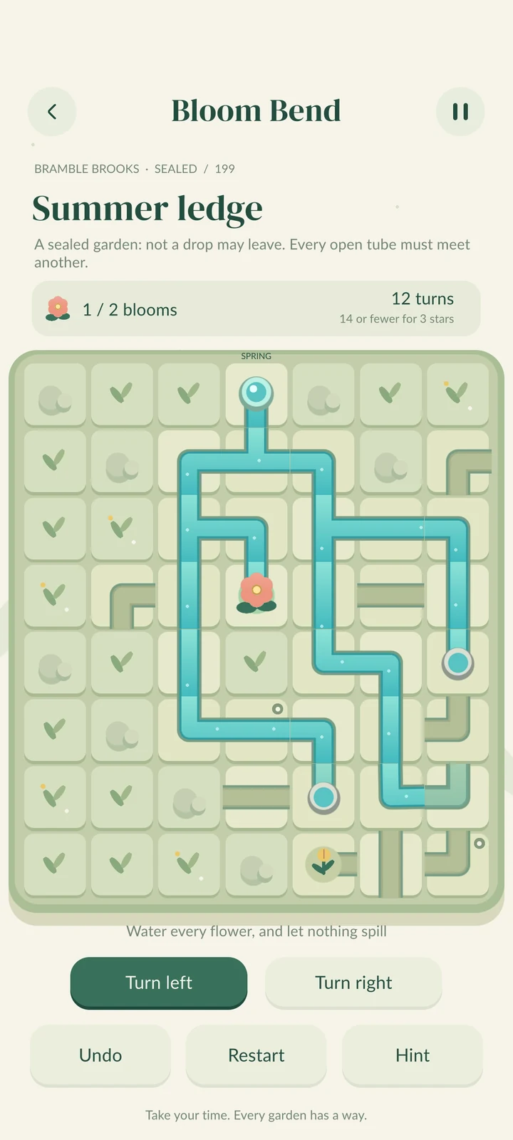 Bloom Bend — gameplay screen
