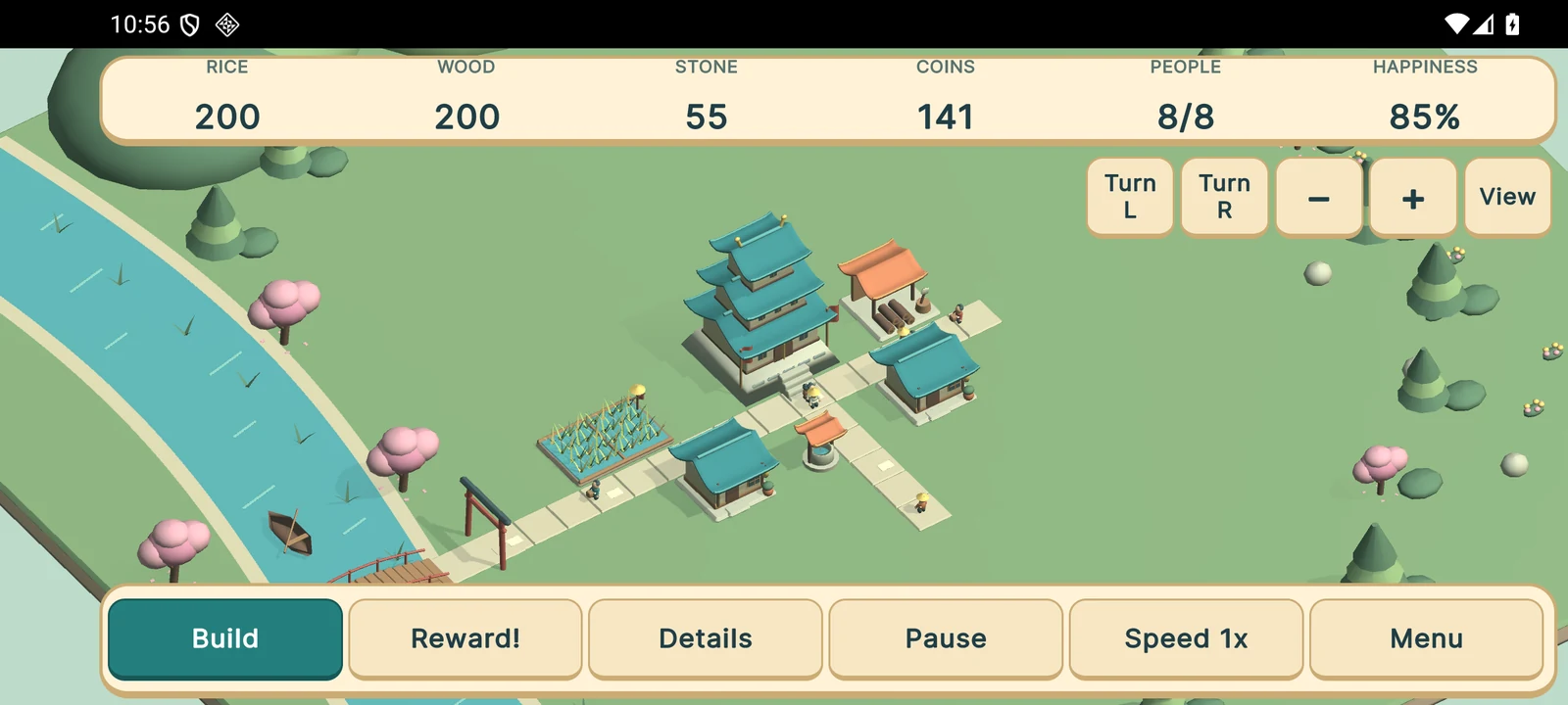 Castle Town - Blossom Harbor — gameplay screen