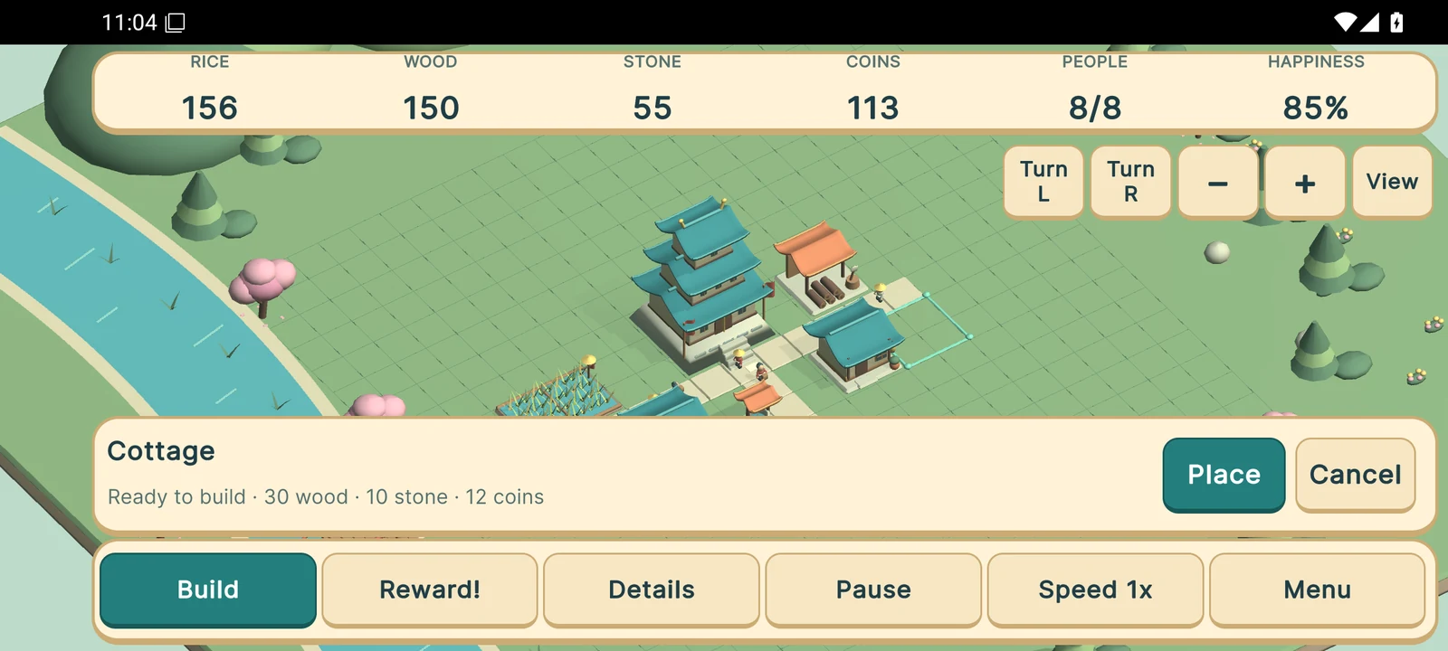 Castle Town - Blossom Harbor — gameplay screen