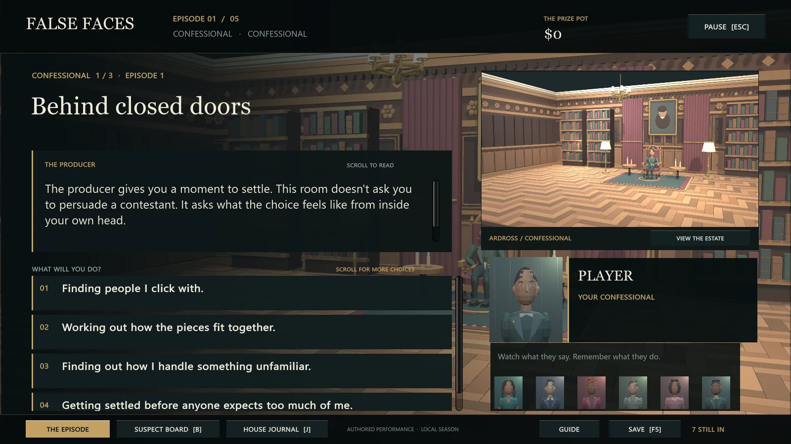 False Faces — gameplay screen