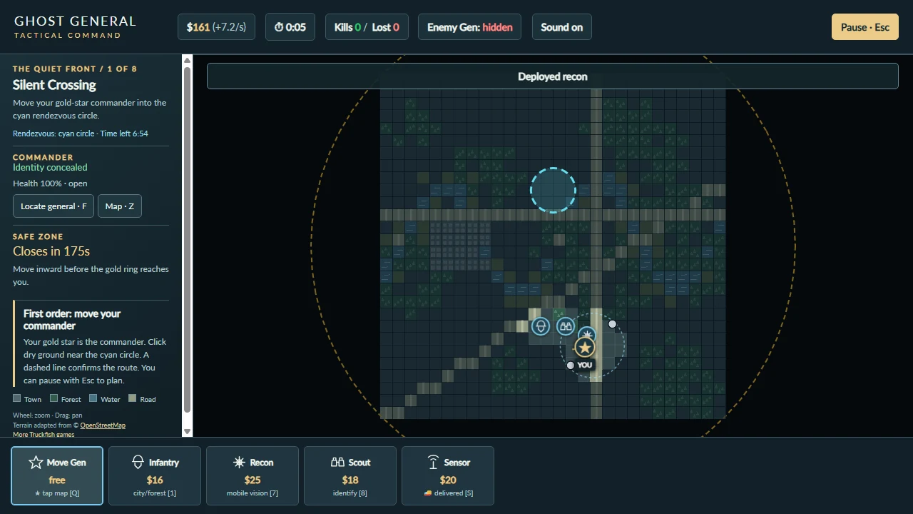 Ghost General — gameplay screen